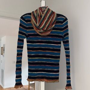 M Missoni striped ribbed cowl neck sweater Size 44/8